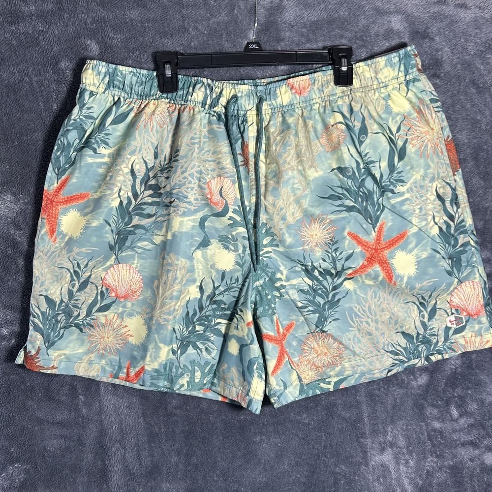 Nike Mens Size 2XL Blue Printed Club Woven Flow Shorts